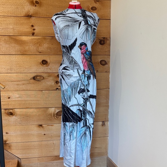 Anthropologie Dresses & Skirts - Anthropologie Tropical Parrot Maxi Dress - Blue/Pink